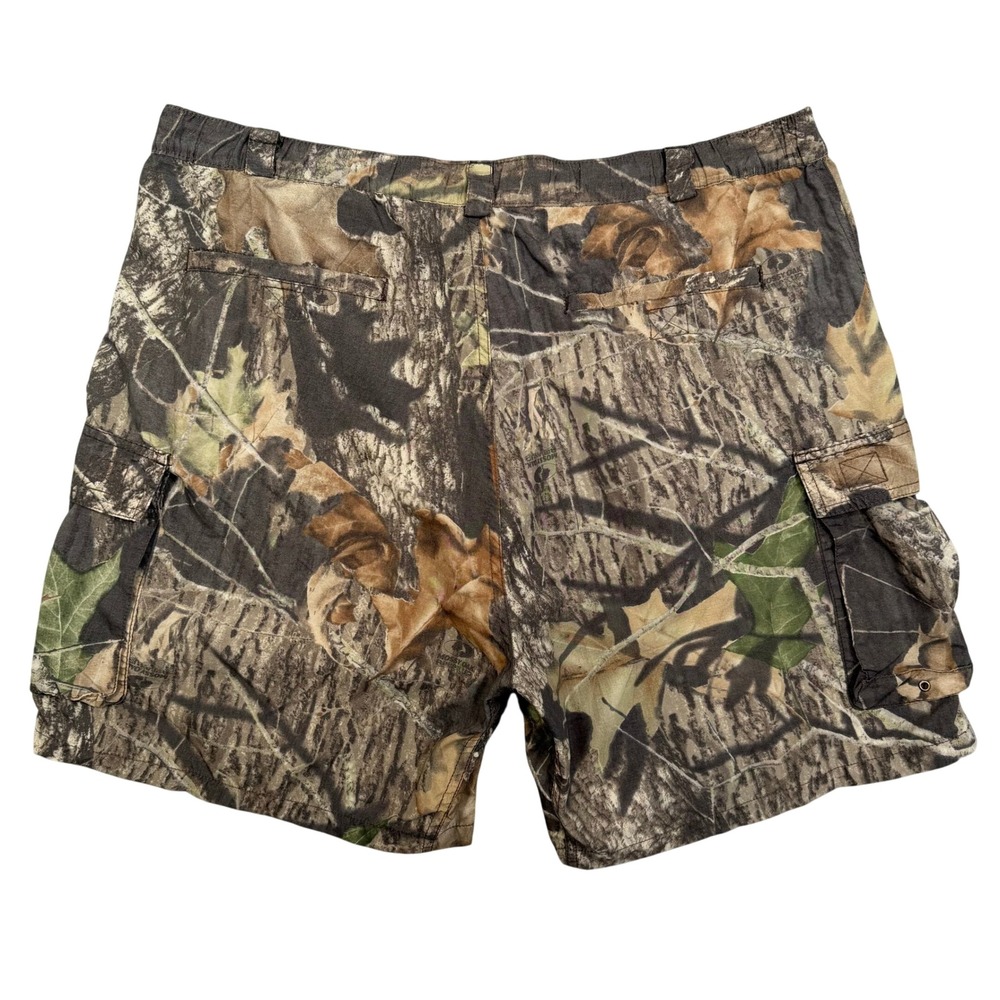 Vintage Remington Nylon Cargo Shorts Mens L Mossy Oak Camo Hunting Breakup EUC